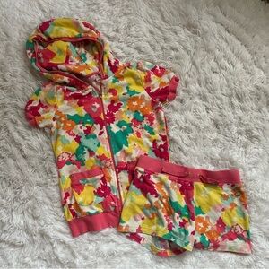 Juicy Couture | Girl Pink Splash Print Maisey Hoodie and Shorts | 8/10